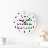 アッシリアアルファベットアクリルウォールクロック ラージ壁時計 (ホーム)