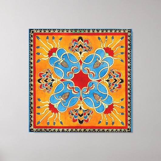 アッシリアオーナメントプリントキャンバスアート キャンバスプリント (正面)