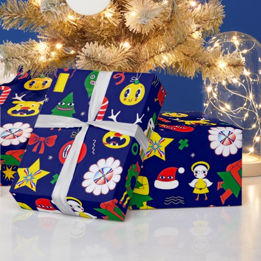 アッシリアクリスマスラッピング紙、光沢 ラッピングペーパー (クリスマス)