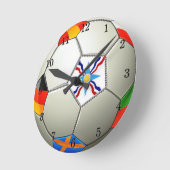 アッシリアサッカーアクリル壁時計 ラウンド壁時計 (傾斜)