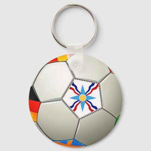 アッシリアサッカーボタンキーチェーン キーホルダー (正面)