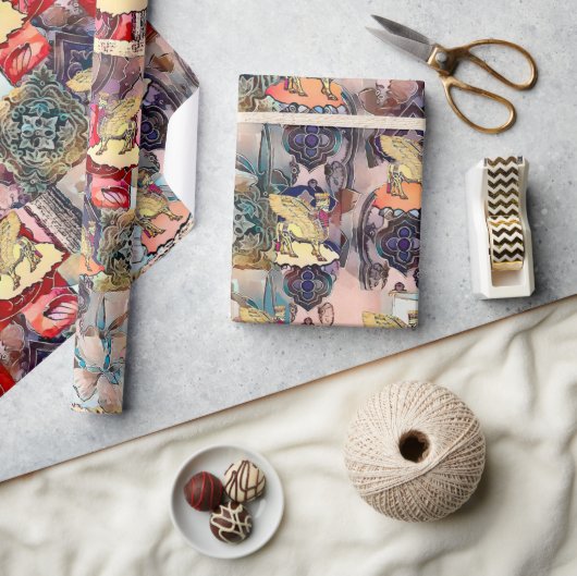 アッシリアラマスギフトラッピング紙 ラッピングペーパー (クラフト)