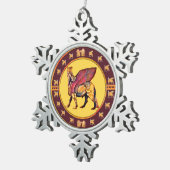 アッシリアラマススノーフレークオーナメント スノーフレークピューターオーナメント (右)