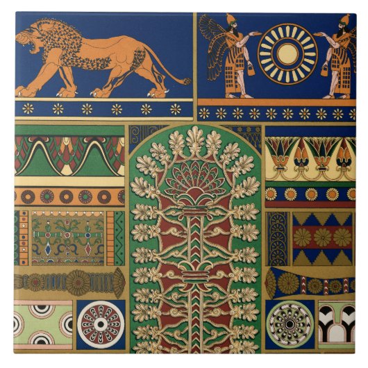 アッシリアレトロパターン タイル (正面)