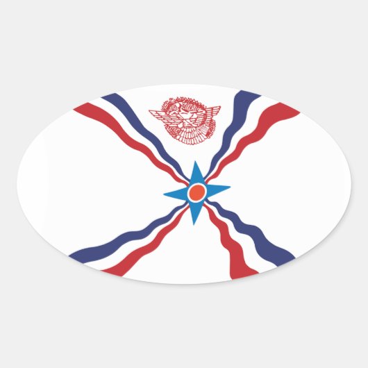アッシリア国旗のシール 楕円形シール (正面)