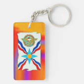 アッシリア国旗アクリルキーチェーン キーホルダー (裏面)