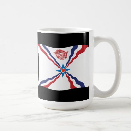 アッシリア国民の旗マグカップ コーヒーマグカップ (右)