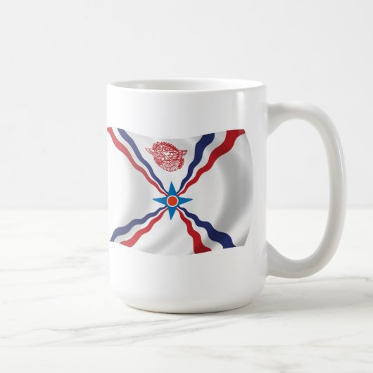 アッシリア国民の旗マグカップ コーヒーマグカップ (右)