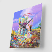 アッシリア正月 スクエア壁時計 (傾斜)