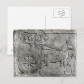アッシリア軍の戦いを描いたレリーフ、 浮き彫り ポストカード (正面/裏面)