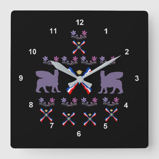 アッシリア スクエア壁時計 (正面)