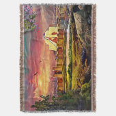 アッシリィジグラットコットンブランケット スローブランケット (正面縦)