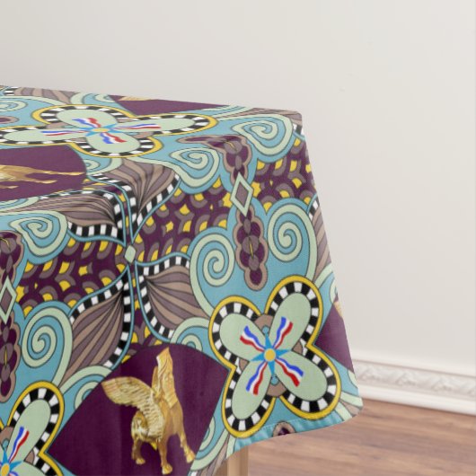 アッシリカスタムアコットンテーブルクロス， 60"x104" テーブルクロス (インサイチュ)