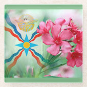 アッシリガラスコースターの花 ガラスコースター (正面)