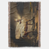 アッシリクラシックアブランケットラマスコットン スローブランケット (正面縦)