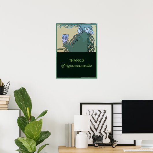 アッシンザグリーンフェアリー、編集文字 ポスター (ホームオフィス)