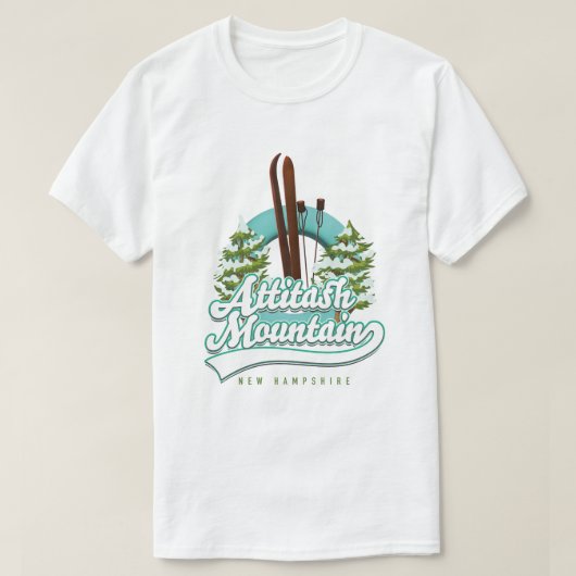 アッティタシュ山ニューハンプシャースキーロゴ Tシャツ (デザイン正面)
