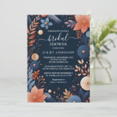 アットあじさいメタリックピュアネイビーブルーブライダルシャワー 招待状 (スタンド正面)