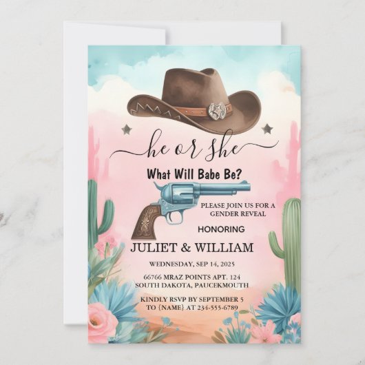 アットおもしろいバーンハットファームフィルムUsaカウボーイジェンダーリビール 招待状 (正面)