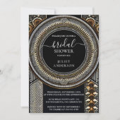 アットアフリカンブラウンナイジェリア伝統的ブライダルシャワー 招待状 (正面)