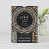 アットアフリカンブラウンナイジェリア伝統的ブライダルシャワー 招待状 (スタンド正面)