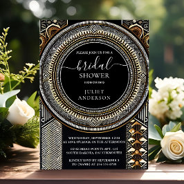 アットアフリカンブラウンナイジェリア伝統的ブライダルシャワー 招待状