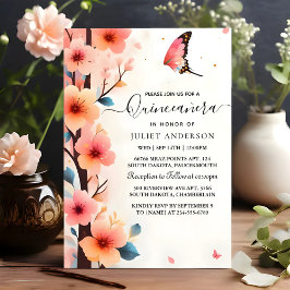 アットウッドツリーピンクガーリーさくらんぼブロッサムキンセアニェラ 招待状