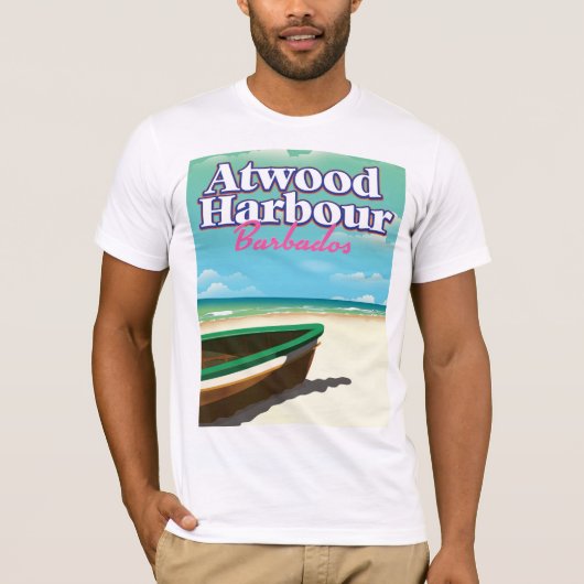アットウッド・ハーバー バハマ トラベルポスター Tシャツ (正面)
