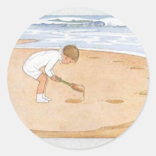 アットザシーサイドヴィンテージイラストレーション ラウンドシール (正面)