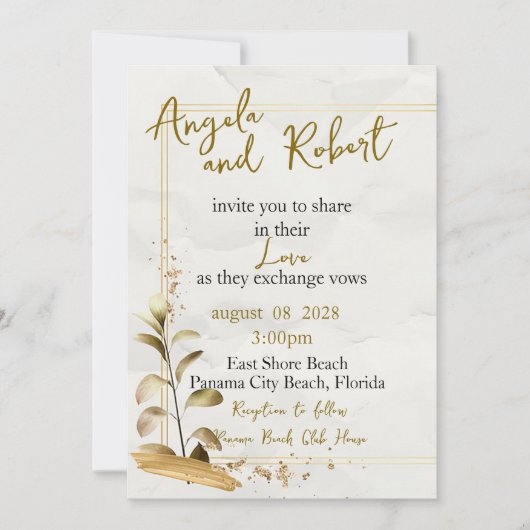 アットザビーチ結婚式招待状 招待状 (正面)