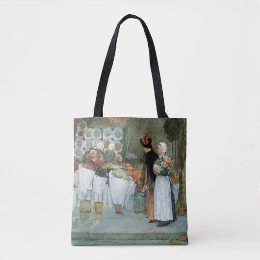 アットザフローリストby Childe Hasssam,ヴィンテージファインアート トートバッグ (正面)