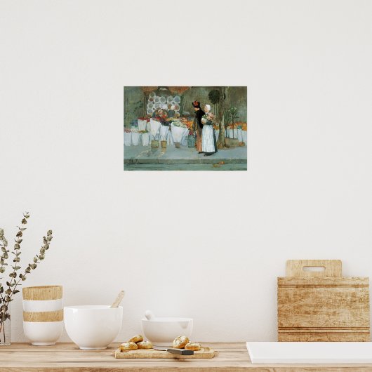 アットザフローリストby Childe Hasssam,ヴィンテージファインアート ポスター (キッチン)