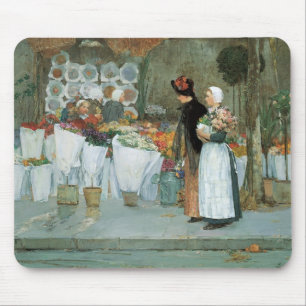 アットザフローリストby Childe Hasssam,ヴィンテージファインアート マウスパッド
