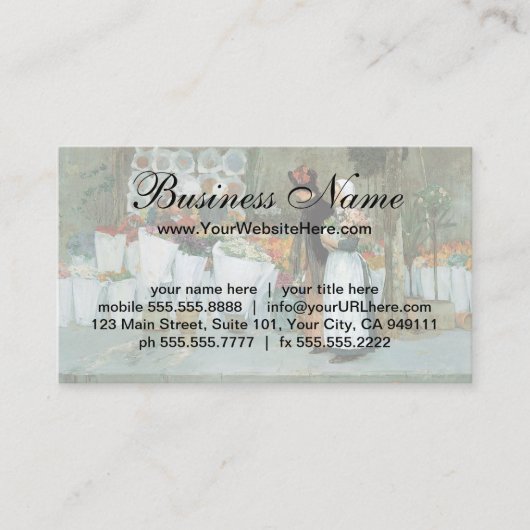 アットザフローリストby Childe Hasssam,ヴィンテージファインアート 名刺 (正面)