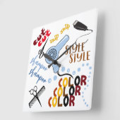 アットザヘアサロン スクエア壁時計 (傾斜)