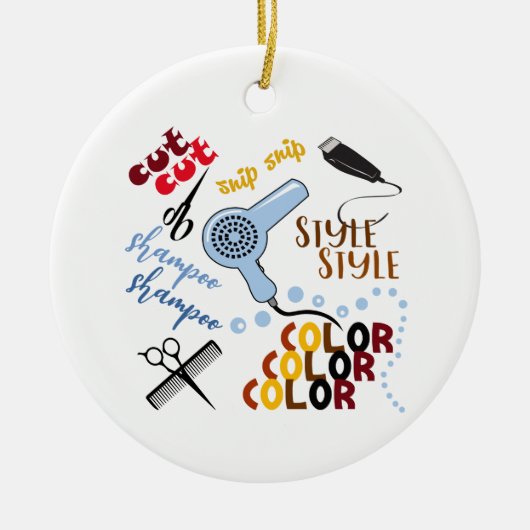 アットザヘアサロン セラミックオーナメント (正面)