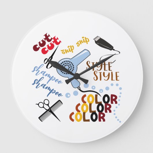 アットザヘアサロン ラージ壁時計 (正面)