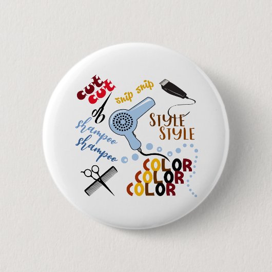 アットザヘアサロン 缶バッジ (正面)