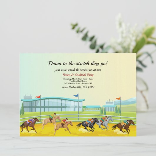 アットザレーストラック競馬パーティの招待状 招待状 (スタンド正面)