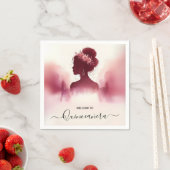 アットシルバープラムレースガウンBOHOブルゴーニュキンセアニェラ スタンダードカクテルナプキン (インサイチュ)