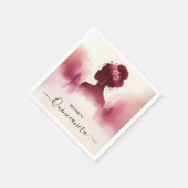 アットシルバープラムレースガウンBOHOブルゴーニュキンセアニェラ スタンダードカクテルナプキン (角)