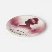 アットシルバープラムレースガウンBOHOブルゴーニュキンセアニェラ ペーパープレート (アングル)