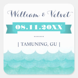 アットシー航海の結婚式の引き出物シール スクエアシール