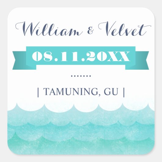 アットシー航海の結婚式の引き出物シール スクエアシール (正面)