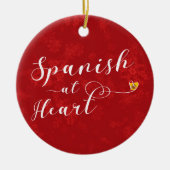 アットスペインのハートホリデーデコレーション,スペイン セラミックオーナメント (正面)