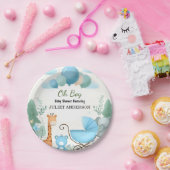 アットソフトボホベアーブルーキューブウェルカム男の赤ちゃんシャワー ペーパープレート (パーティー)