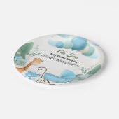 アットソフトボホベアーブルーキューブウェルカム男の赤ちゃんシャワー ペーパープレート (アングル)