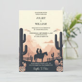 アットデザートロデオレトロホース素朴ウェスタン結婚ズ 招待状 (スタンド正面)