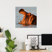 アットデュスクヒポタマスポートレート ポスター (ホームオフィス)