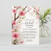 アットバンブーピンク桜さくらんぼブロッサムブライダルシャワー 招待状 (スタンド正面)